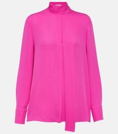 Valentino Tie neck silk georgette blouse at Mytheresa