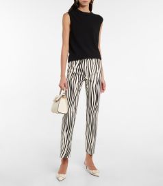 Valentino Zebra print wool blend straight leg pants at Mytheresa