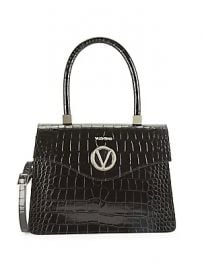 Valentino by Mario Valentino - Melanie Croc-Embossed Leather Top Handle Satchel at Saks Off 5th