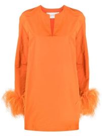 Valentino feather-trim Minidress  - at Farfetch