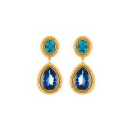 Valere Santorini Earrings Topaz Quartz Sapphire Quartz at Valere