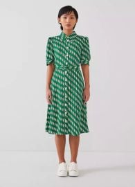 Valerie Petite Green Modernist Print Shirt Dress Clothing Collections LKBennett London at LK Bennett