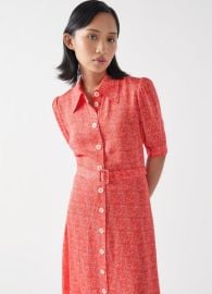 Valerie Petite Soft Pink amp Red Swirl Print Shirt Dress Clothing Collections LKBennett London at LK Bennett