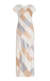 Valerie Silk-Satin Patchwork Maxi Dress By Anna October at Moda Operandi