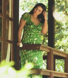 Valerine Dress - Emerald Hollyhock Hills DEN at Doen