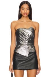 Vallan Leather Crop Top at Revolve