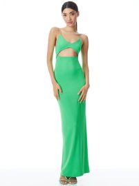 Valli Cut Out Cami Dress In Garden Green  Alice And Olivia at Alice + Olivia