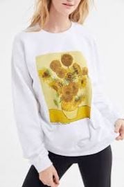 Van Gogh Sunflowers Crew-Neck Pullover Sweatshirt at Urban Outfitters