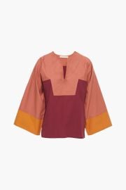 Vanessa Bruno Nam color block cotton poplin top at The Outnet