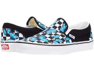 Vans Butterfly Checkerboard Classic Slip On Sneakers at Zappos