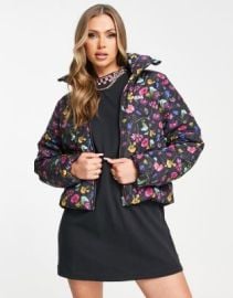 Vans Foundry V printed puffer jacket in black floral at ASOS