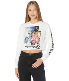 Vans Search Part Long Sleeve Boyfriend Crop Tee  com at Zappos