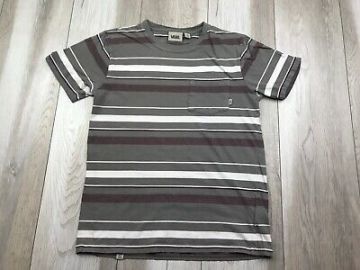 Vans Shirt Mens Small Gray Red White Striped Pocket Tee Skater Skateboarding at eBay