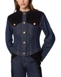 Vanto Denim Velvet Trim Jacket at Bloomingdales