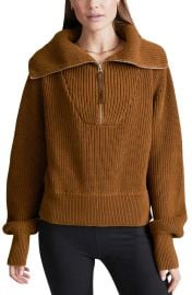 Varley Mentone Half Zip Sweater in Rose Brown Size X-Large at Nordstrom