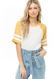 Varsity-Striped Baseball Tee at Forever 21