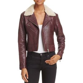 Veda Nova Shearling-Collar Leather Jacket at Bloomingdales