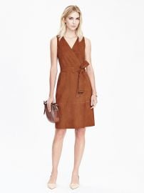 Vee neck tie waist dress at Banana Republic