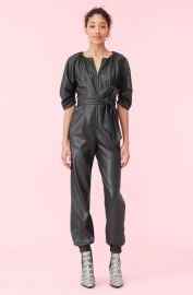 Vegan Leather Jumpsuit at Rebecca Taylor