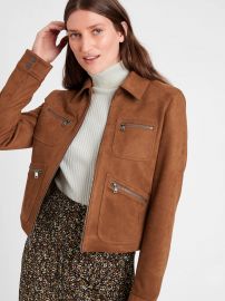 Vegan Suede 4-Pocket Jacket at Banana Republic