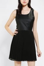 Vegan leather and pleated dress by Sparkle and Fade at Urban Outfitters