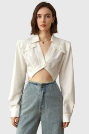 Vellare Irregular Cropped Shirt at Vellare