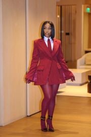 Velora Burgundy Pinstripe Blazer Dress Ella Lisqu at Ella Lisque