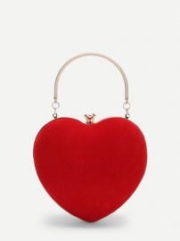 Velour Heart Clutch Bag Vintage Shoulder Handbag Ladies Elegant Purse for Wedding Evening at Amazon