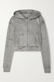 Velour Hoodie in Smoke by Skims at Net A Porter