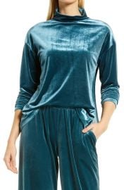 Velour Mock Neck Top at Nordstrom