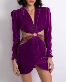 Velvet Blazer Mini Dress with Cut-Outs FINAL SALE at Patbo