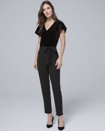 Velvet Bodice Black Jumpsuit at WHBM