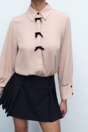 Velvet Bows Shirt at Zara