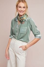 Velvet Buttondown at Anthropologie