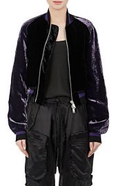 Velvet Crop Bomber Jacket at Barneys