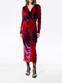 Velvet Diamond Wrap Dress on Attico at Farfetch