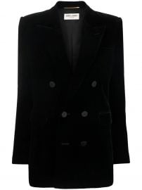 Velvet Double Breasted Jacket by Saint Laurent at Farfetch