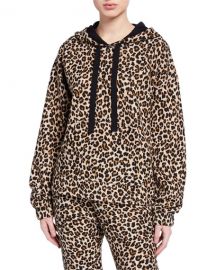 Velvet Kassidy Leopard-Print Hoodie Sweatshirt at Neiman Marcus