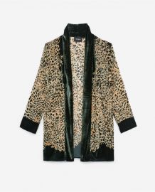 Velvet Print Leopard Embroidery Kimono at The Kooples