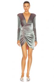 Velvet Ruched Mini Dress at Forward