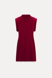 Velvet Shoulder Pad Dress Zw Collection at Zara