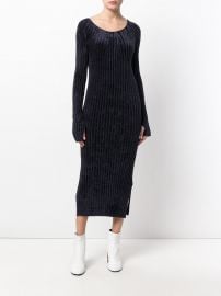 Velvet Style Ribbed Dress by Helmut Lang at Farfetch