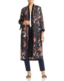 Velvet-Trim Floral Kimono at Bloomingdales