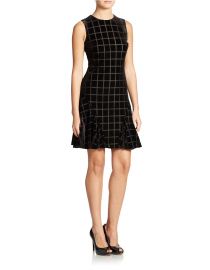 Velvet Window Pane Pattern Dress by Donna Morgan at Lord & Taylor