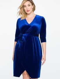 Velvet Wrap Dress by Eloquii at Eloquii