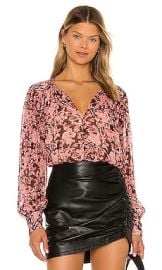 Velvet by Graham  Spencer Miley Top in Pink Floral at Revolve