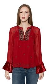 Velvet by Graham  amp  Spencer Becky Beaded Velvet Georgette Top at Amazon