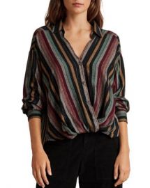 Velvet by Graham  amp  Spencer Nessa Twist-Front Striped Shirt  Women - Bloomingdale s at Bloomingdales