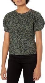 Velvet by Graham  amp  Spencer Women s Dahlia Leopard Puff Sleeve Sweatshirt at Amazon