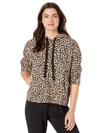 Velvet by Graham  amp  Spencer Women s Kassidy Leopard Fleece Sweater at Amazon